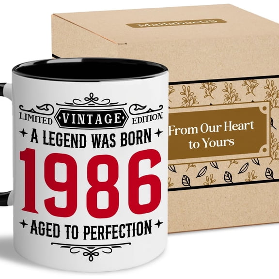 Vintage 1986 Mug - Ideas for 40th Birthday Gifts for Men Women, 40 Year Old Gifts For Men Women, 1986 Forty Birthday, Turning 40 Gifts For Man, Dad, Husband, 40th Birthday Cups