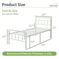 thumbnail image 3 of Maenizi 18 inch Twin XL Bed Frames with Headboard and Footboard, Heavy Duty Metal Twin XL Platform Bed Frame No Box Spring Needed, Easy Assembly, Under Bed Storage, Noise Free, White, 3 of 7