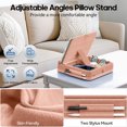 thumbnail image 3 of KDD Tablet Pillow Stand, iPad Tablet Stand with Storage, Foldable Adjustable Holder for Desk Bed Couch and Lap, Peach Fuzz, 3 of 8