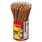 Maped Pre-sharpened Triangular Graphite #2 Pencils in Reusable Cup - 72 Pack