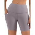 thumbnail image 1 of ZAXARRA Womens Yoga Shorts Solid Color Wrapped Slimming Workout Tights Sports Short Pants, 1 of 6