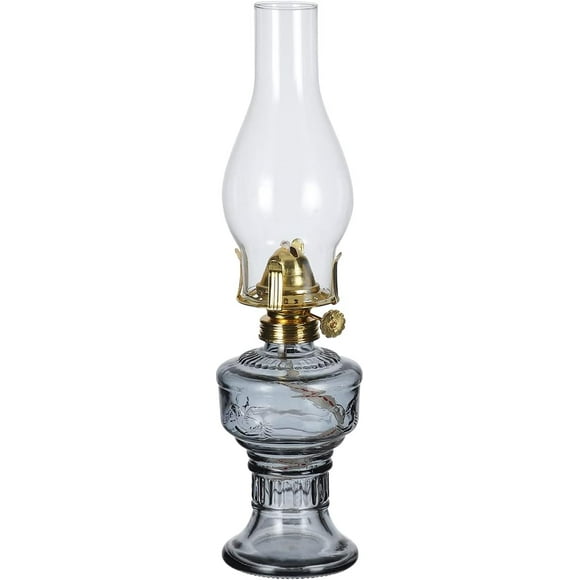 DNRVK Chamber Oil Lamp 13" Classic Glass Kerosene Lamp Home Decor Lighting Vintage Oil Lamps for Indoor Use Rustic Oil Lantern for Tabletop Decor and Emergency Lighting