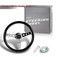 thumbnail image 2 of W-Power 14" Black Galaxy Colored Wood 6-Hole Spoke Chrome Center Steering Wheel, 2 of 6
