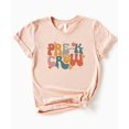 thumbnail image 4 of Pre-K Crew Shirt for Women Girly Flowers & Stars Grade School T-Shirt for Teachers Peach Shirt Adult Large, 4 of 4