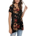 thumbnail image 3 of PPYOUNG Women's Summer Casual T-Shirt V-Neck Short Sleeve Tunic Tops for Leggings Loose Blouse Shirt, 3 of 7