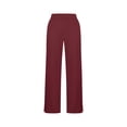 thumbnail image 5 of Dwellite Girls Flare Dress Pants for Kids School Uniform Bell Bottoms with Elastic Waist for Teens，2-13 Years Red 110, 5 of 6