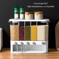 thumbnail image 3 of 5 Grids Dispenser Box, Easy Operation Dry Food Container With Cup For Grain Cereal Rice Beans, 3 of 8