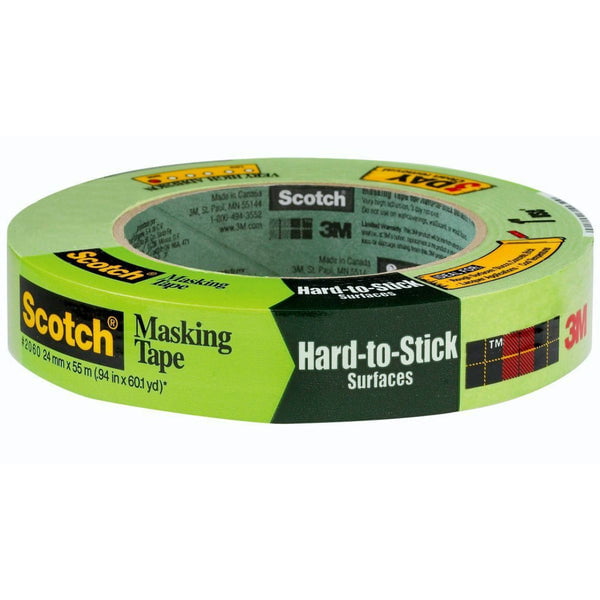 24 mm x 55 m Scotch® Masking Tape for Hard-to-Stick Surfaces 2060-24A Green 