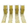 thumbnail image 3 of Christmas Decorative Gift and Tree Wired Sheer Glitter Ribbon 2"W x 50FT Spool (Gold), 3 of 4
