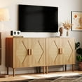 thumbnail image 4 of QinaQin Five-Drawer Modern Storage Cabinet, Rustic-Style Decorative Dressing Table with Raised Base and Textured Panel, Suitable for Bedroom, Living Room, and Entryway, 4 of 9