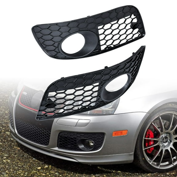 Astra Depot Black Honeycomb Mesh Fog Light Grille Bezel Cover for VW MK5 GTI GLI Jetta 2006-2009 (1 Pair)