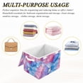 thumbnail image 6 of Yayeee Collapsible Cube Storage Bin with Lid Fabric Closet Decorative Basket with Handles, Watercolor Blue Marble Pattern, 6 of 7