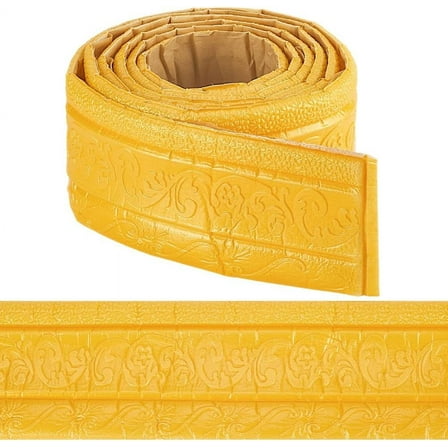 Self-Adhesive PE Foam Contact Paper Wall Stickers for Shelf Liner Dresser Drawer Locker Gold 2300x80x5.5mm