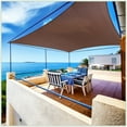 thumbnail image 2 of ColourTreeUSA  Rectangle Sun Shade Sail 190 GSM HDPE with Winch Hardware Installation Kit 10' x 16' - Brown, 2 of 5