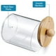 thumbnail image 5 of 2 x porta hisopos, organizador de baño, contenedores de almacenamiento, frascos de plástico transparente con tapas de bambú para bolas de algodón, 5 of 7