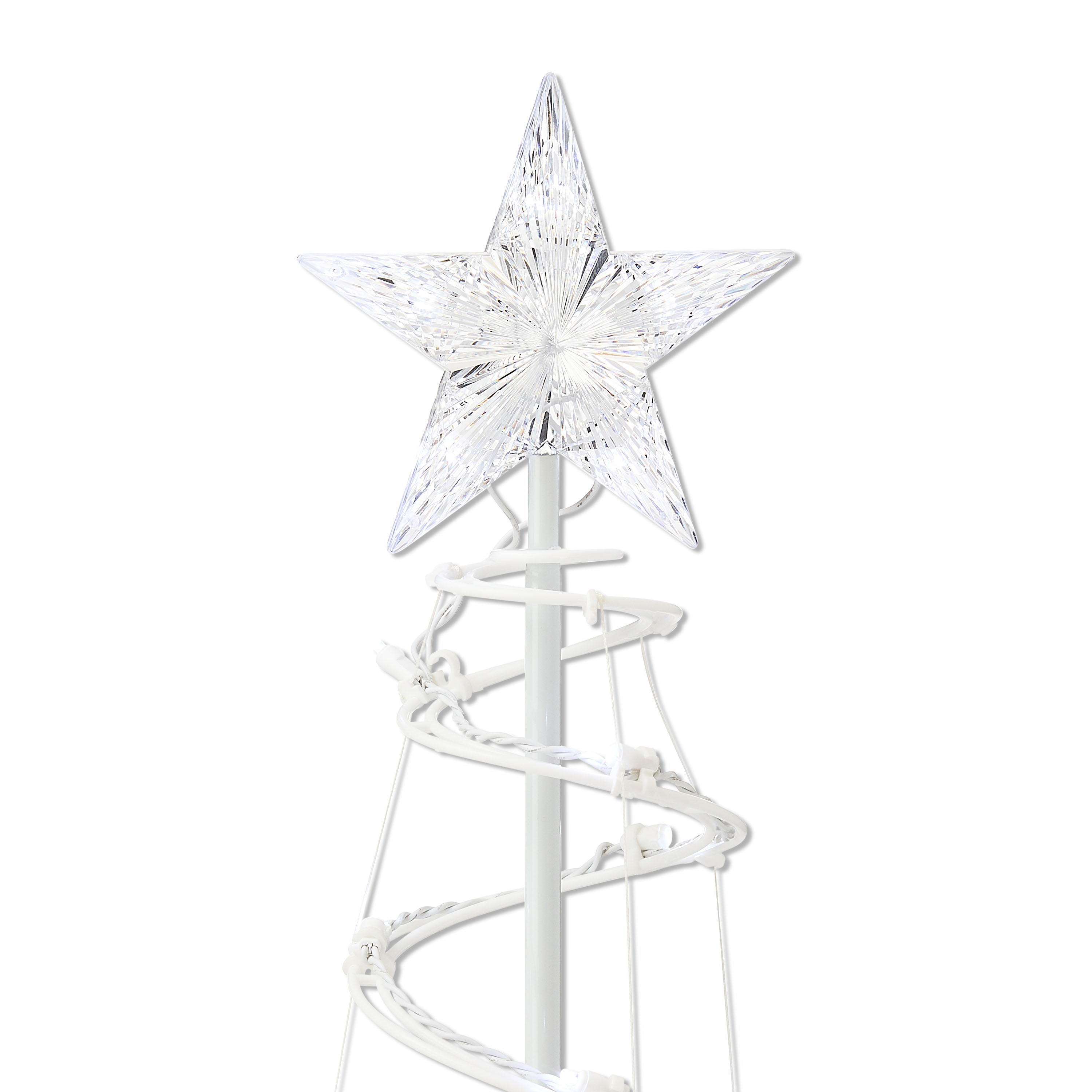 Indoor/Outdoor LED Light-Up 8-Function Color-Changing Spiral Christmas Trees, Cool White to Multicolor, Set of 2, by Holiday Time