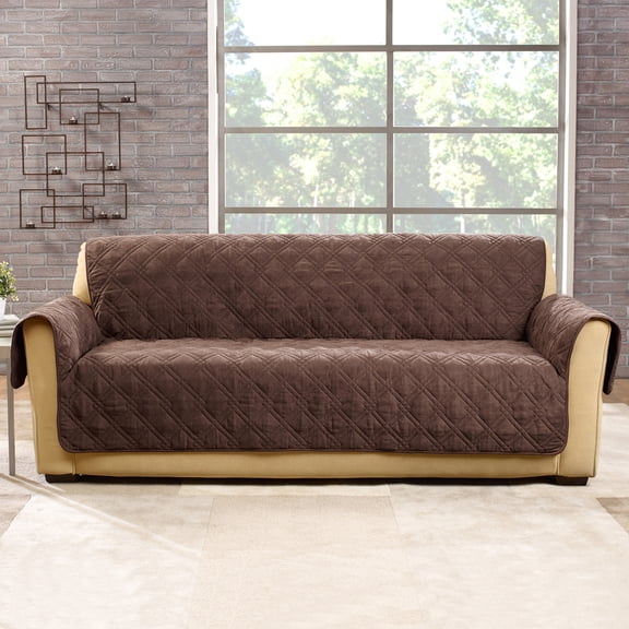 SureFit Microfiber Pet Sofa Furniture Cover in Chocolate