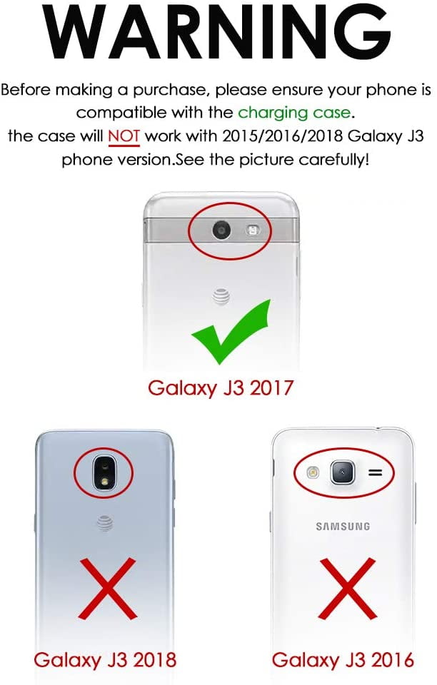 Samsung Galaxy J3 17 Battery Case 4000mah J3 Emerge Charger Case J3 Prime J3 Mission J3 Eclipse J3 Luna Pro Sol 2 Amp Prime 2 Express Prime 2 Charging Case For Samsung J3 17 Black Walmart