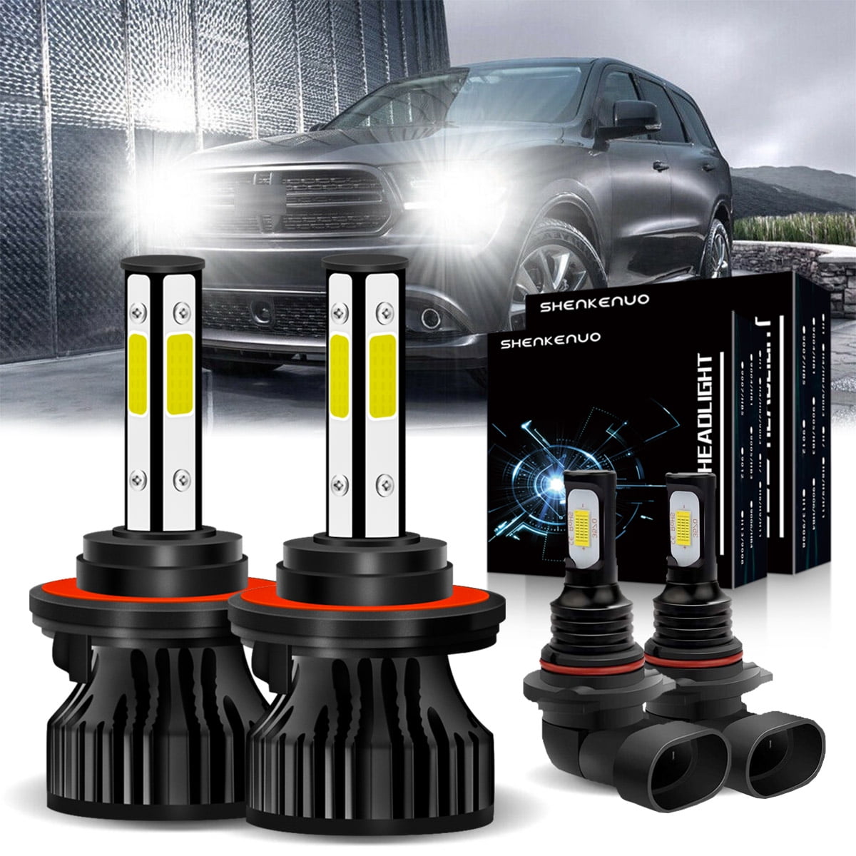 For Dodge Challenger Grand Caravan 8000K LED Headlight H13 9145 Fog Light Bulbs