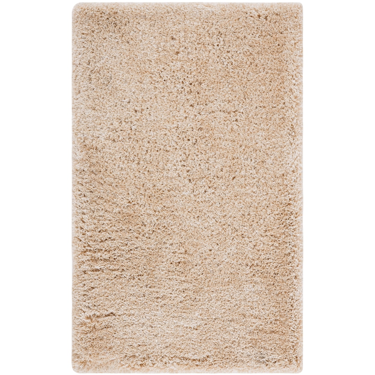 SAFAVIEH Henley Solid South Beach Polyester Shag Runner Rug, Champagne, 2'3" x 6'