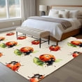 thumbnail image 4 of Large Area Rugs for Living Room Bedroom, Cute Ladybugs 5'x8' Rug Washable Carpet Runner Indoor Outdoor, Spring Botanical Leaves Beige Non Slip Floor Mats Rug for Kitchen, Bathroom, 4 of 8