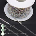thumbnail image 3 of 1 Roll 10 Yards Rhinestone Chain,1.5mm Crystal Rhinestones Close Chain Roll, Crystal Claw Cup Chain, 3 of 5