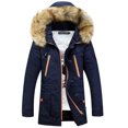 thumbnail image 3 of Woman Lady Winter Warm Coat Jacket Men Thicken Long Parka Jackets Plus Size Hooded Overcoat Fashion Trench Outerwear for Couple, 3 of 5
