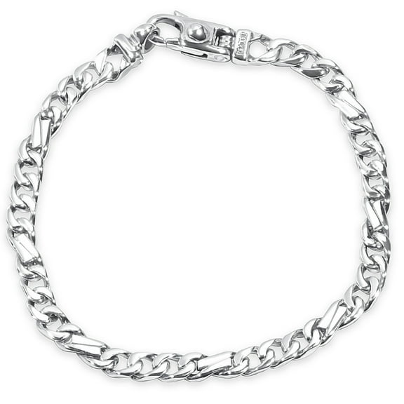 Pompeii Men's Figaro Link 14k Gold (19gram) or Platinum (30gram) 5.5mm Bracelet 8" (,)