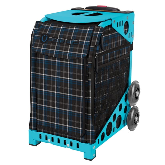 Zuca 18" Sport Bag - Imperial Plaid with 1 Large and 2 Mini Utility Pouches (Turquoise Frame)