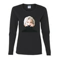 thumbnail image 2 of Wild Bobby, Hip Marilyn Monroe Portrait Classic Beauty Pose, Famous People, Women Graphic Long Sleeve Tee, Black, Small, 2 of 4