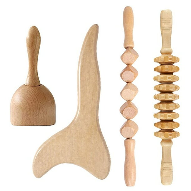 4Pcs/Set Wooden Lymphatic Drainage Massager Wood Therapy Massage Tool