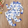 thumbnail image 2 of Toddler Kids Summer Two-Piece Outfit Crew Neck Long Sleeve Cartoon Graphic Print Tops Pants Casual Clothing Set Size 3-4T, 2 of 4