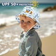 thumbnail image 3 of 2 Pack Kids Sun Hat UPF 50+ Toddler Bucket Hat Summer Sun Protection Cotton Beach Cap with Cute Cartoon Pattern for Boys Girls 1-6 Years, 3 of 7