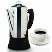 Elite Gourmet 12-Cup Percolator, Stainless Steel/Black