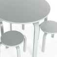 thumbnail image 4 of Guidecraft Kids' Nordic Table and Chairs Set - Gray: Childrens Wood Round Toddler Activity Table for Playroom with 4 Stacking Stools, 4 of 7