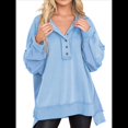 thumbnail image 1 of Sudadera para Mujer, Estilo Informal, de Larga, con Botones y Cuello Henley, Estilo Túnica, para Otoño. Azul XXL, 1 of 7