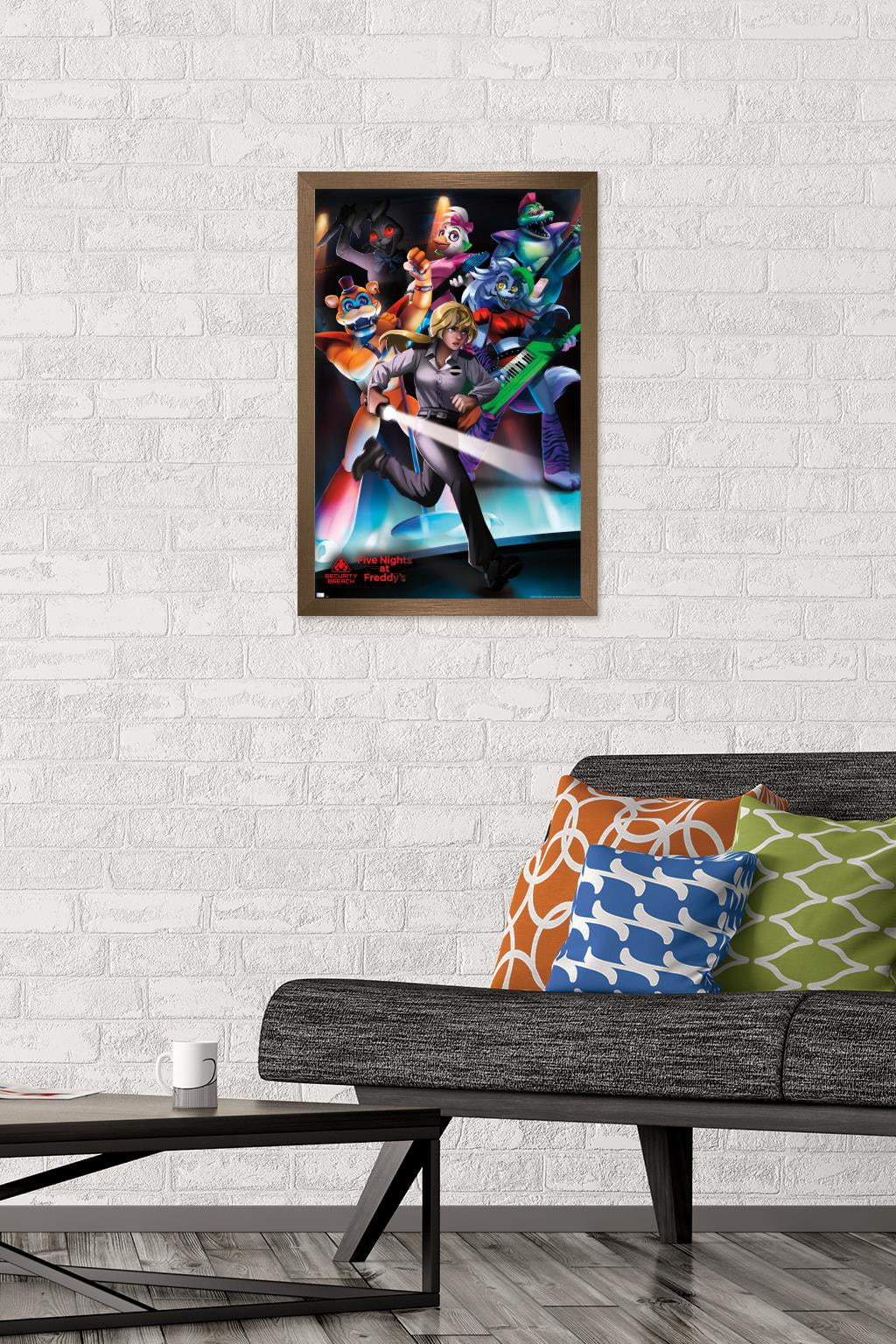Five Nights at Freddy's: Security Breach - Group Wall Poster, 14.725" x 22.375", Framed