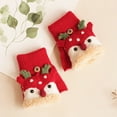 thumbnail image 5 of Gants Rouges Mitaines Enfants Hiver Chaud Décontracté Noël Tricot Motif Mignon Mitaines Plus Velours Gant Multifonction Sans Doigts, 5 of 5