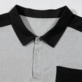 thumbnail image 5 of TKKCS Mens Breathable Polo Shirts- Color Block Collared Short Sleeve Casual Lightweight Regular Fit Polos With Chest Pocket Black Size M, 5 of 6