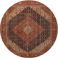 thumbnail image 1 of Ahgly Company Tapis Rond Traditionnel Rouge Safran Lavable en Machine, 4 Pieds Rond, 1 of 7