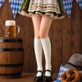 thumbnail image 2 of Yuanlong Womens Knee-High Socks Scalloped Textured Socks Solid Color Knit Comfortable Stockings, 2 of 5