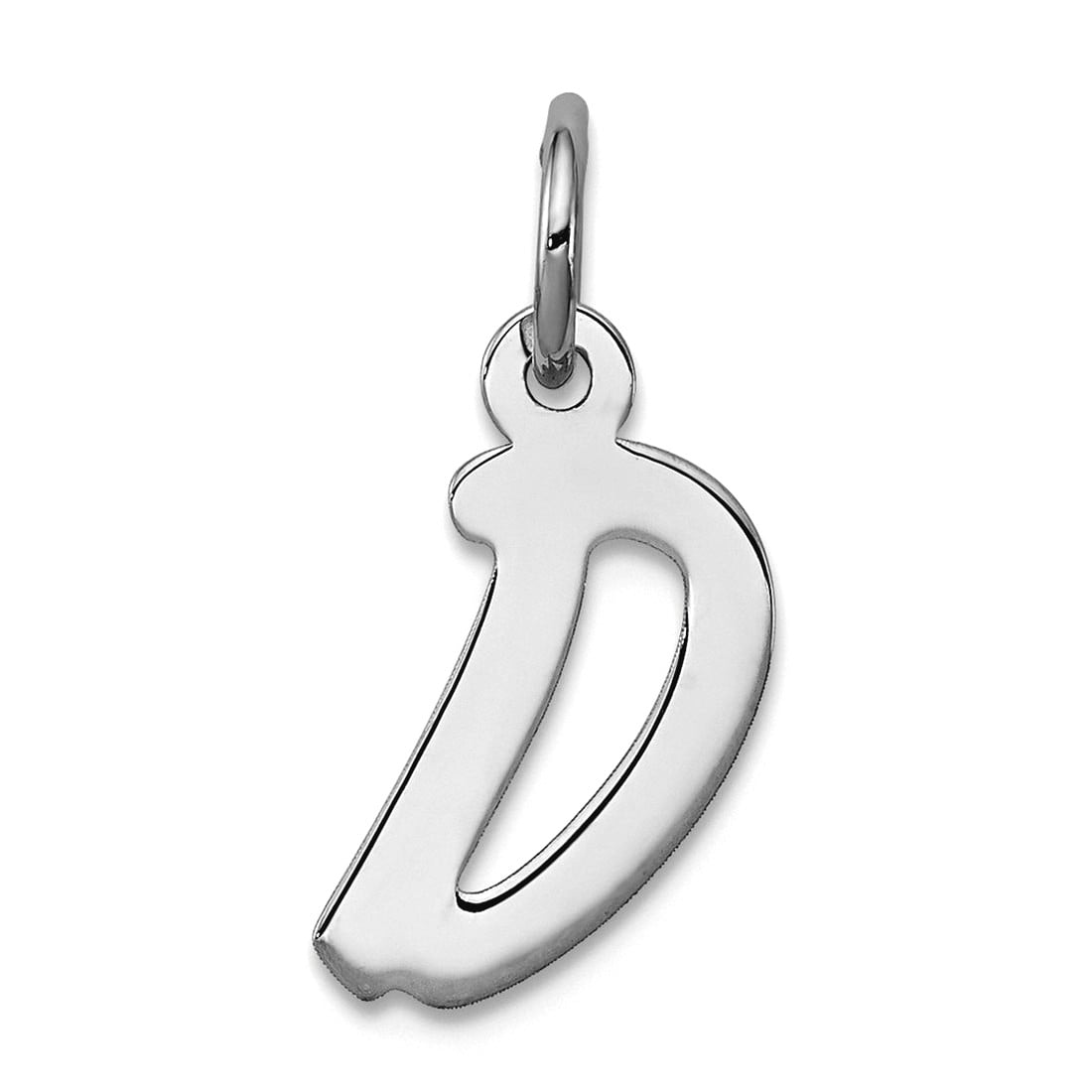 925 Sterling Silver Solid Polished Small Letter Name Personalized Monogram Initial D Charm 19x8mm Wide Pendant Necklace