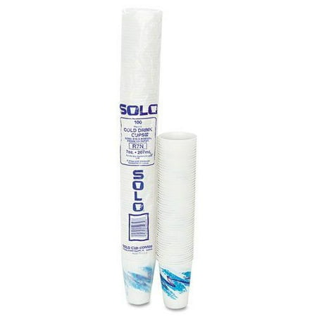 Jazz Waxed Paper Cold Cups, 7oz, Tide Design, 100/Pack, 20 Packs/Carton