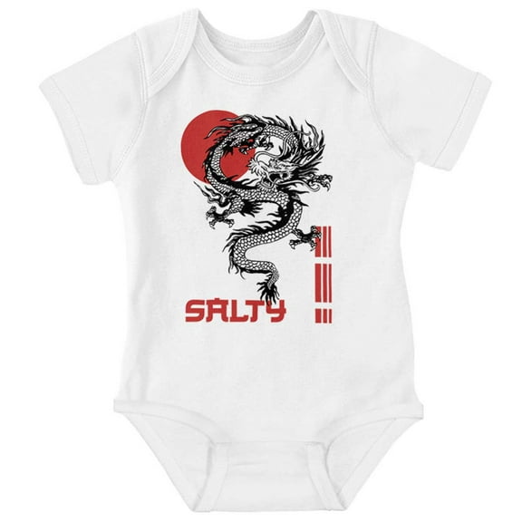 Urban Streetwear Chinese Dragon Salty Romper Boys or Girls Infant Baby Brisco Brands NB