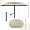 thumbnail image 3 of Autlaycil 15ft 3-Tiers Patio Umbrella with Airflow Smooth and Stable, Lock Bolt and Crank Rectangular umbrella for Deck Lawn Garden Yard, Beige, 3 of 7