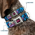 thumbnail image 2 of Nickelodeon Pet Collar, Dog Collar Metal Seatbelt Buckle, Invacer Zim GIR and Piggy Rule the World Poses Blue, 11 to 16.5 Inches 1.0 Inch Wide, 2 of 8