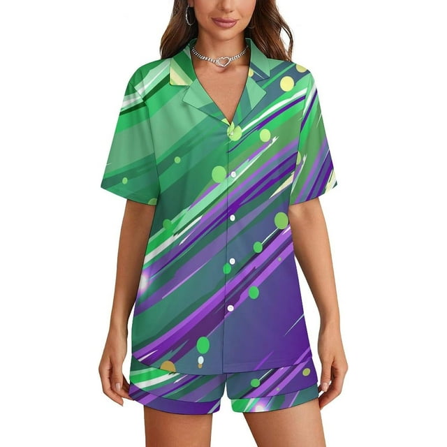 Sdmnsg-T Chicken And Rooster Women Pajama Set Short Sleeve Comfy Pjs Sets 2 Piece Lounge Set