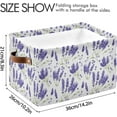 thumbnail image 3 of GZHJMY Beautiful Purple Lavender Shelf Storage Baskets, Foldable Fabric Storage Bins with Leather Handles for Organizing Closet Clothes, Toys, Towels, Bedroom, Bathroom, Nursery, Office (1 Pack), 3 of 7