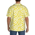 thumbnail image 7 of Goofa Daisies Flowers Printed Men's Casual Short-sleeved Shirt,Lightweight Breathable Button-down,Summer Casual men's top,Versatile Fashion shirt-X-Large, 7 of 7