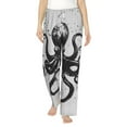 thumbnail image 2 of Lsque Abstract Ink Octopus Print Women's Pajama Pants, Lounge Pant - Comfortable Home Wear,Elastic Waistband, Stylish Design-Large, 2 of 9